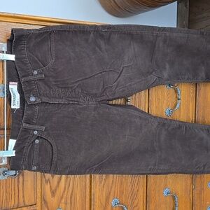 Mens Levis 505 Straight Leg Corduroy Pants 33x30 NWT Brown